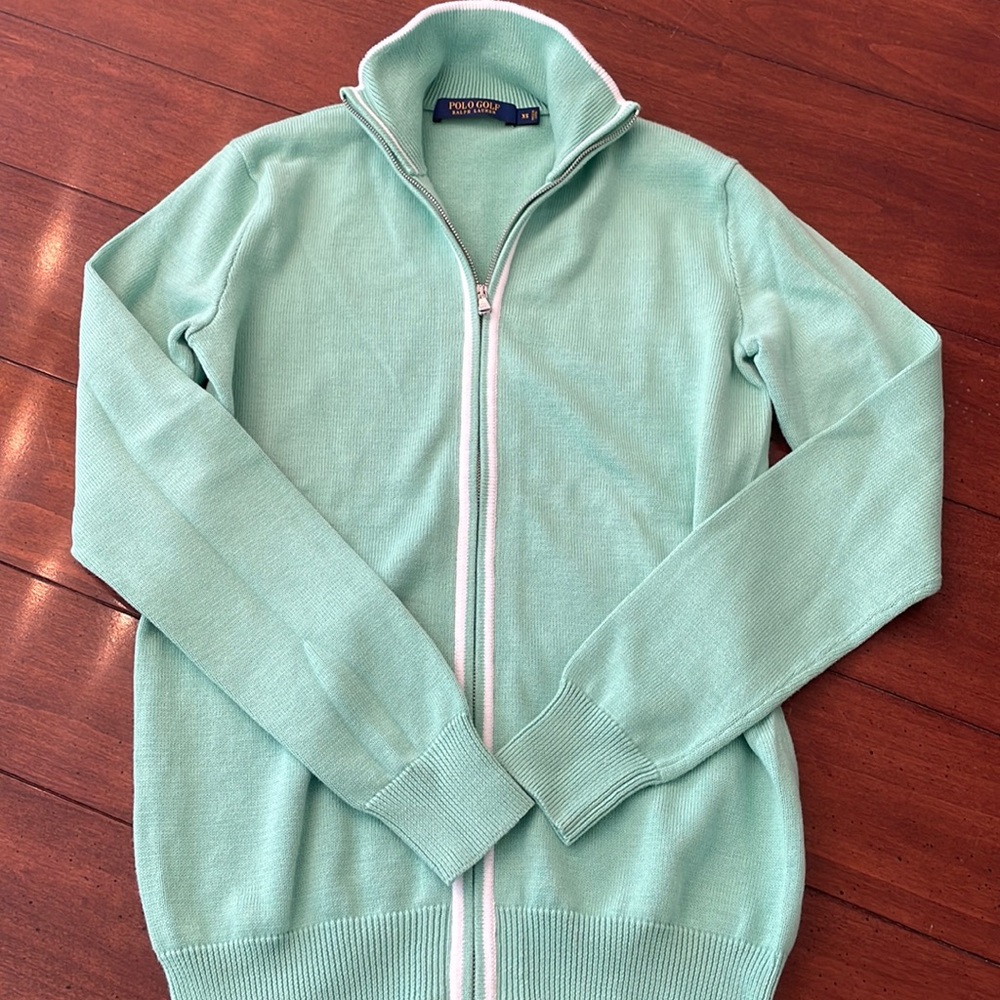 Polo golf women’s green zip up sweater XS